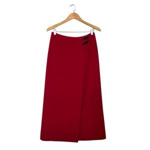 Lauren Ralph Lauren | Vintage Wool Blend Crimson Wrap Skirt